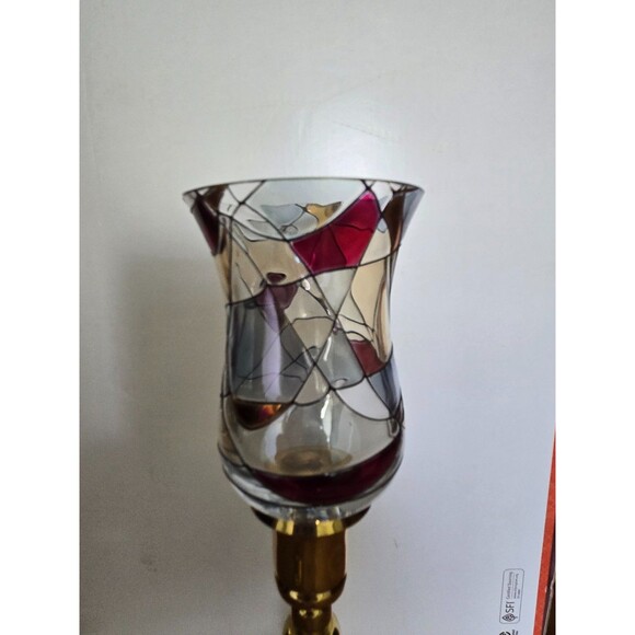 Partylite Mosaic Calypso Stained Glass Tealight Votive and Stand *6 tealights - Picture 3 of 3